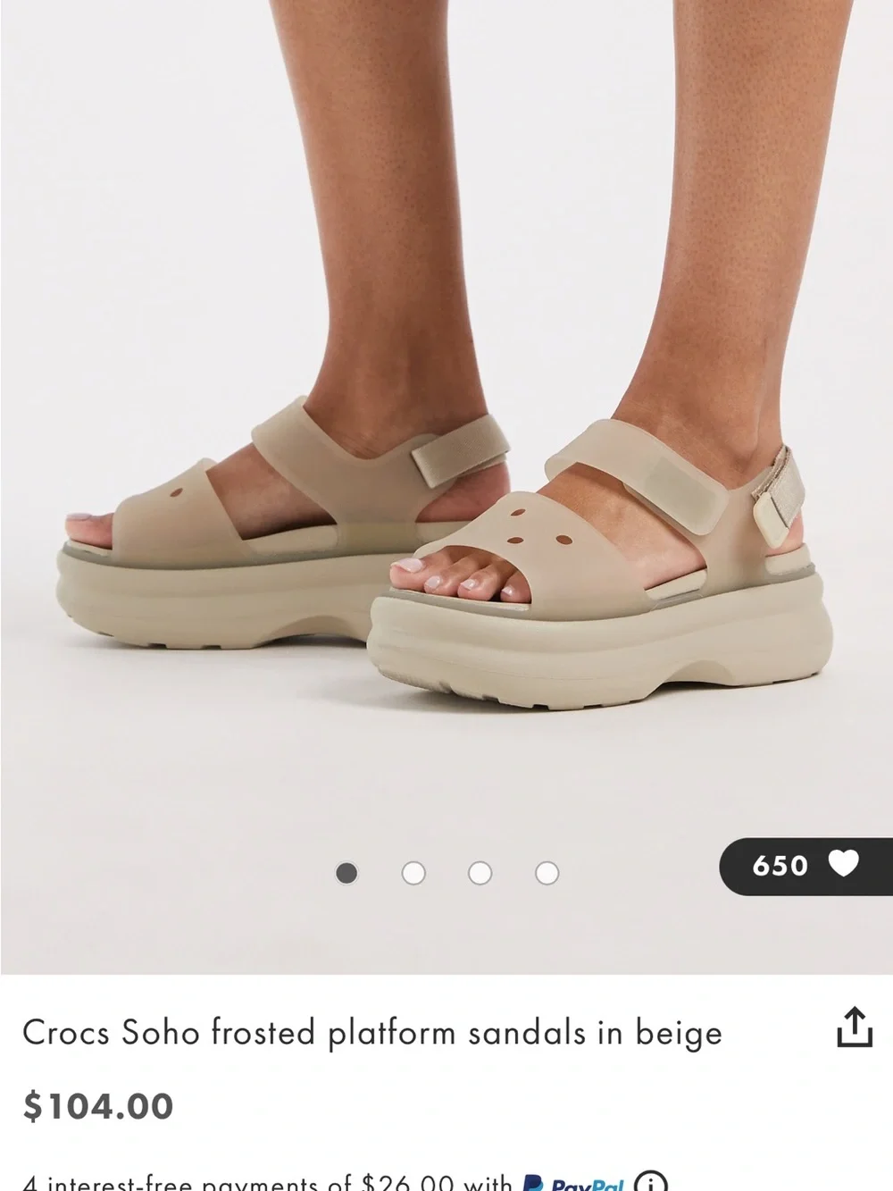 CROCS Soho Platform Sandals in Beige